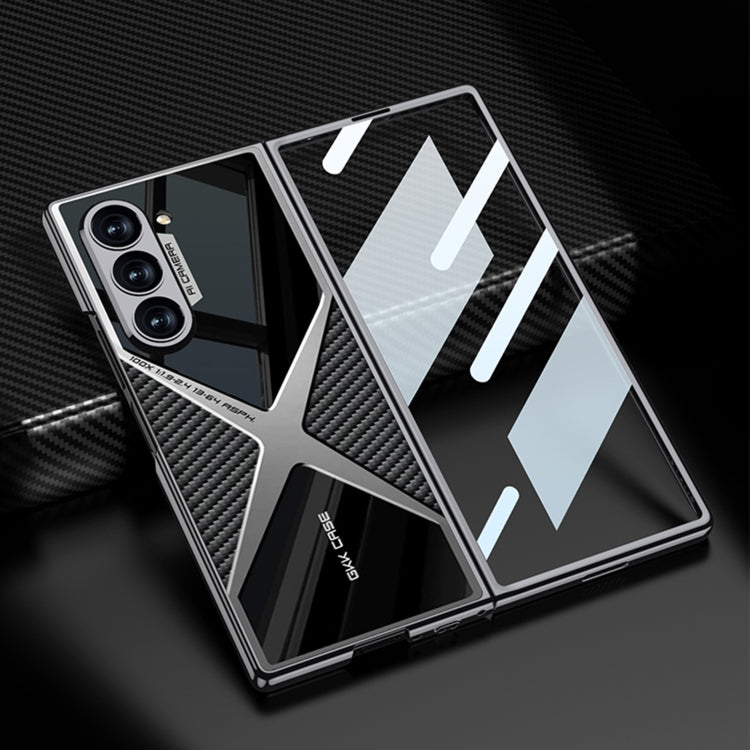 For Samsung Galaxy Z Fold6 GKK Integrated Leather Electroplating Supersonic Speed Shockproof Phone Case(Black)