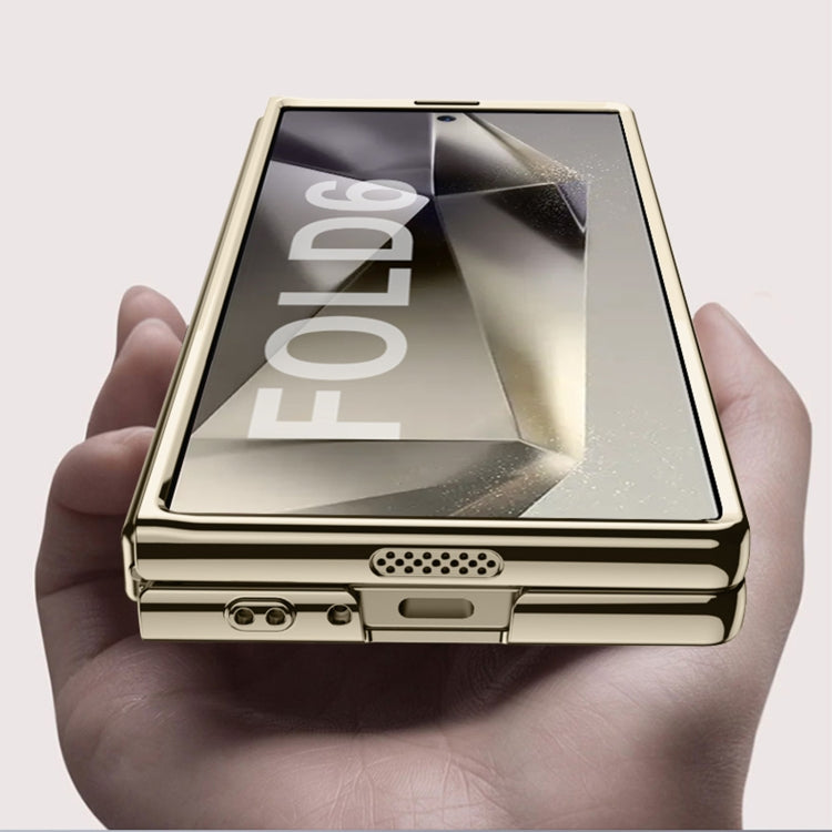 For Samsung Galaxy Z Fold6 GKK Big Hole Electroplating Phantom Full Coverage Phone Case(Black)