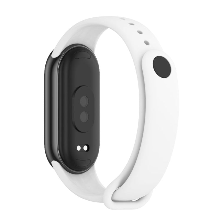 For Xiaomi Smart Band 10 / 9 / 8 MIJOBS Metal Buckle Solid Color Silicone Watch Band(White)