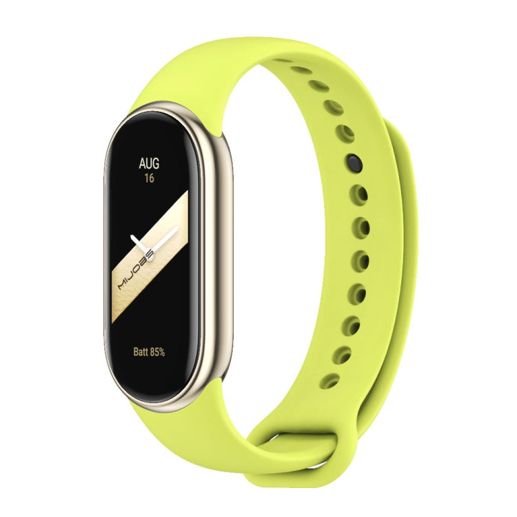 For Xiaomi Smart Band 10 / 9 / 8 MIJOBS Metal Buckle Solid Color Silicone Watch Band(Grass Green)