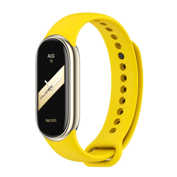 For Xiaomi Smart Band 10 / 9 / 8 MIJOBS Metal Buckle Solid Color Silicone Watch Band(Yellow)