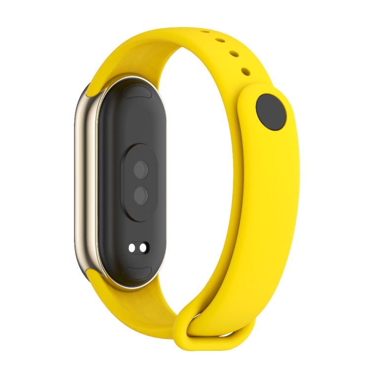 For Xiaomi Smart Band 10 / 9 / 8 MIJOBS Metal Buckle Solid Color Silicone Watch Band(Yellow)