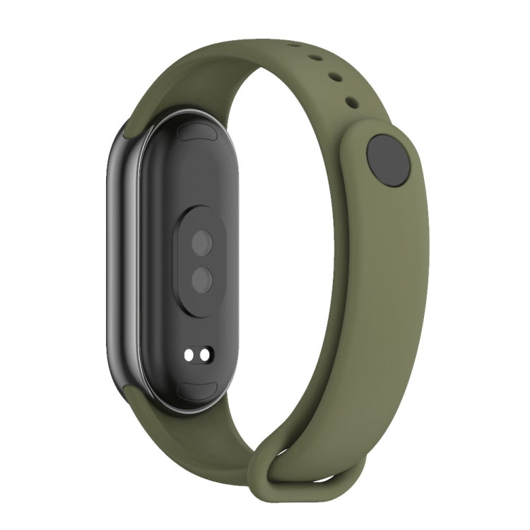 For Xiaomi Smart Band 10 / 9 / 8 MIJOBS Metal Buckle Solid Color Silicone Watch Band(Army Green)