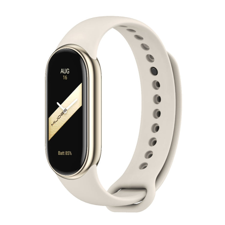 For Xiaomi Smart Band 10 / 9 / 8 MIJOBS Metal Buckle Solid Color Silicone Watch Band(Grey)