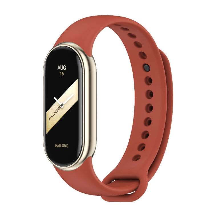 For Xiaomi Smart Band 10 / 9 / 8 MIJOBS Metal Buckle Solid Color Silicone Watch Band(Orange)