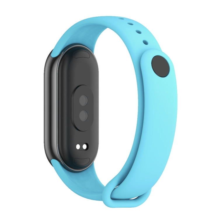 For Xiaomi Smart Band 10 / 9 / 8 MIJOBS Metal Buckle Solid Color Silicone Watch Band(Sky Blue)