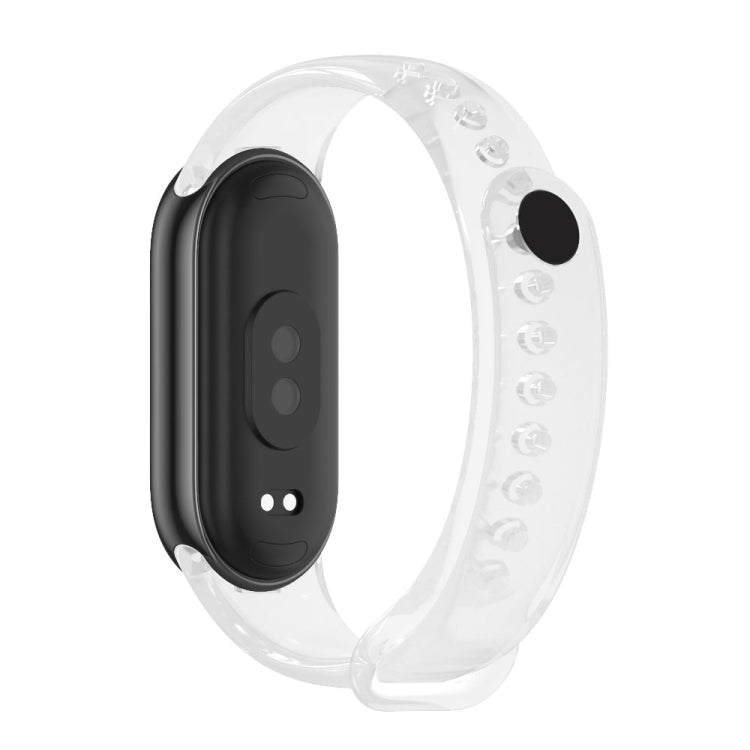 For Xiaomi Smart Band 10 / 9 / 8 MIJOBS Metal Buckle Solid Color Silicone Watch Band(Transparent)
