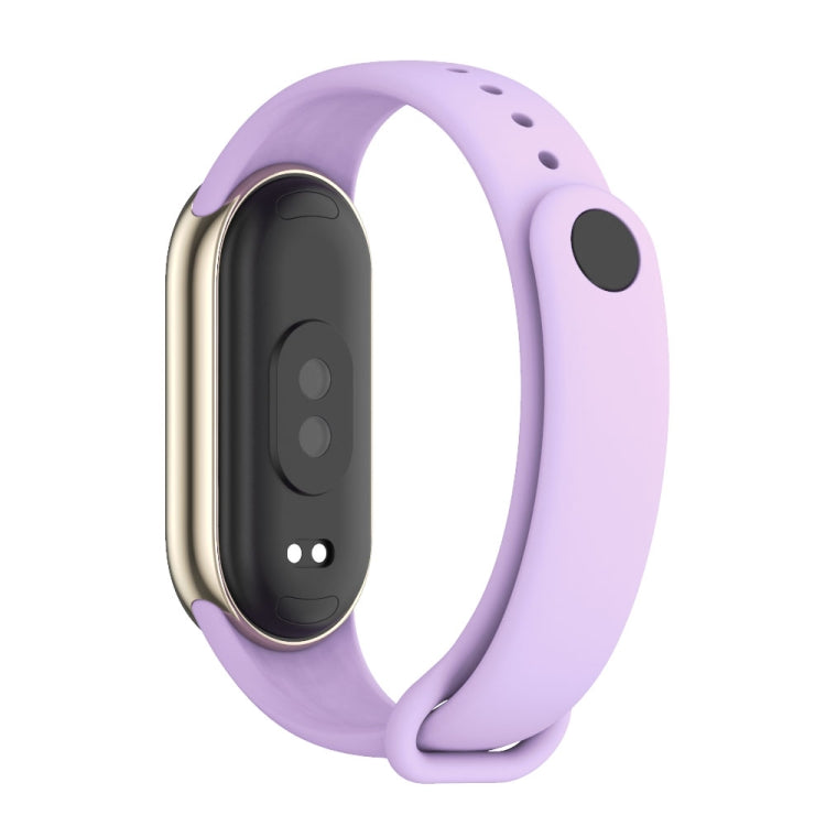 For Xiaomi Smart Band 10 / 9 / 8 MIJOBS Metal Buckle Solid Color Silicone Watch Band(Taro Purple)
