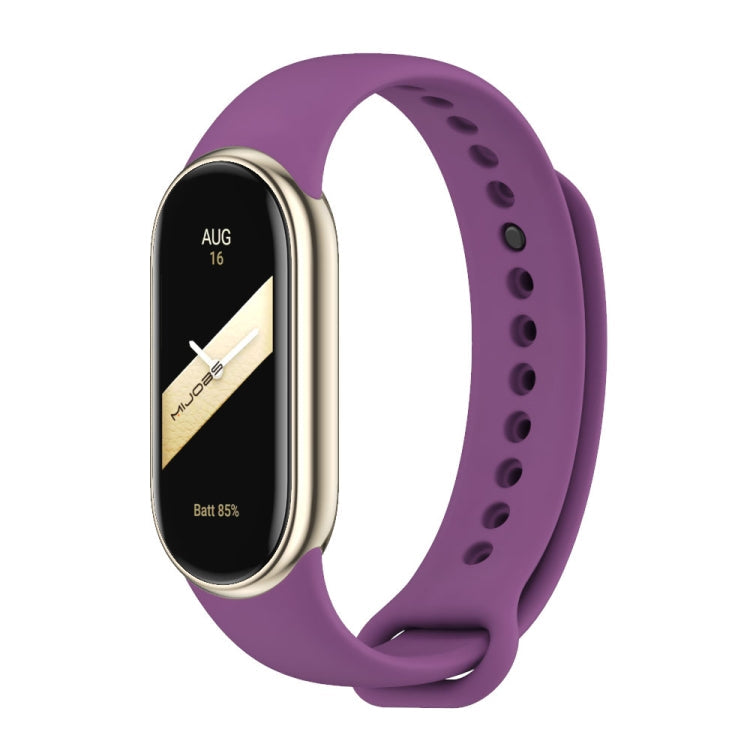 For Xiaomi Smart Band 10 / 9 / 8 MIJOBS Metal Buckle Solid Color Silicone Watch Band(Purple)