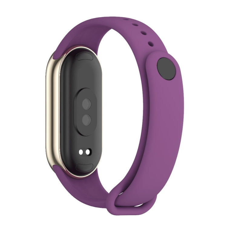 For Xiaomi Smart Band 10 / 9 / 8 MIJOBS Metal Buckle Solid Color Silicone Watch Band(Purple)