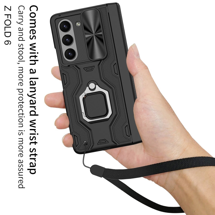 For Samsung Galaxy Z Fold6 GKK Integrated Folding Alloy Shell PC Phone Case with Pen Box, Not Included Pen(Green)
