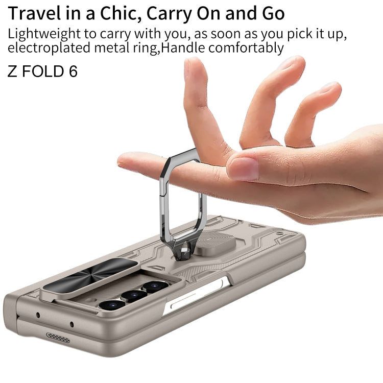 For Samsung Galaxy Z Fold6 GKK Integrated Folding Alloy Shell PC Phone Case with Pen Box, Not Included Pen(Green)