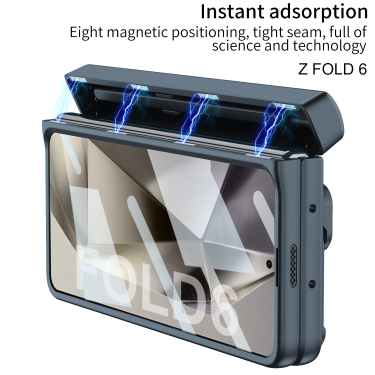 For Samsung Galaxy Z Fold6 GKK Integrated Folding Alloy Shell PC Phone Case with Pen Box, Not Included Pen(Titanium Gray)