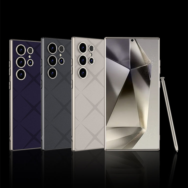 For Samsung Galaxy S23 Ultra 5G GKK Asterism Metal Paint Skin Feel Leather Full Coverage Phone Case, Not Included Pen(Grey)