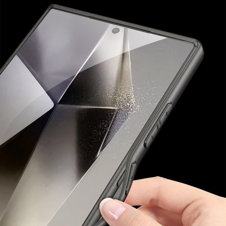 For Samsung Galaxy S23 Ultra 5G GKK Asterism Metal Paint Skin Feel Leather Full Coverage Phone Case, Not Included Pen(Grey)