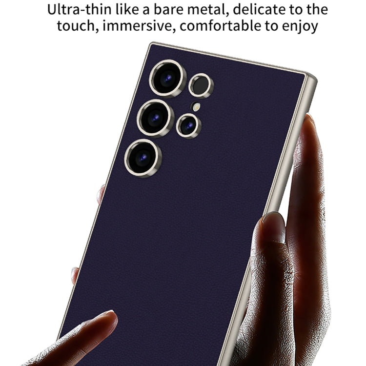 For Samsung Galaxy S23 Ultra 5G GKK Metal Paint Skin Feel Leather Full Coverage Phone Case(Black)