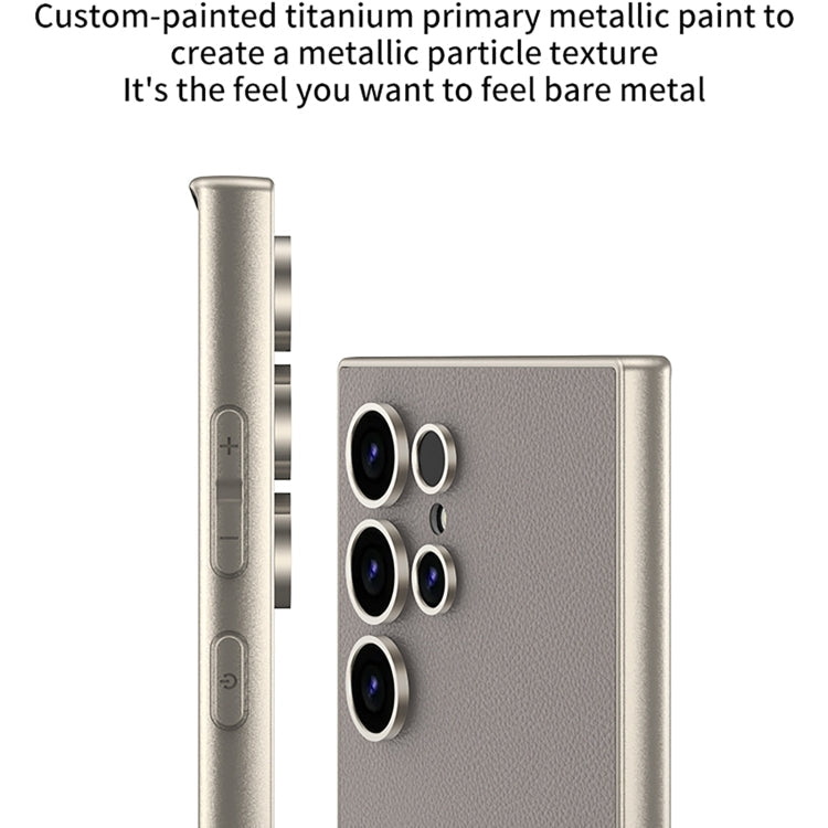 For Samsung Galaxy S23 Ultra 5G GKK Metal Paint Skin Feel Leather Full Coverage Phone Case(Black)