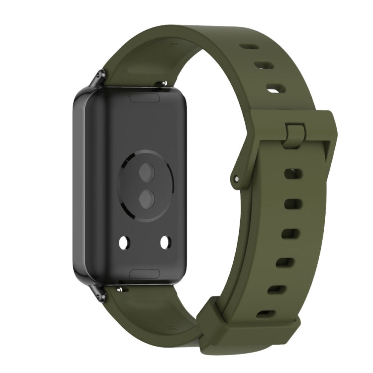 For Honor Band 10 / 9 MIJOBS Solid Color Silicone Watch Band(Army Green Black)