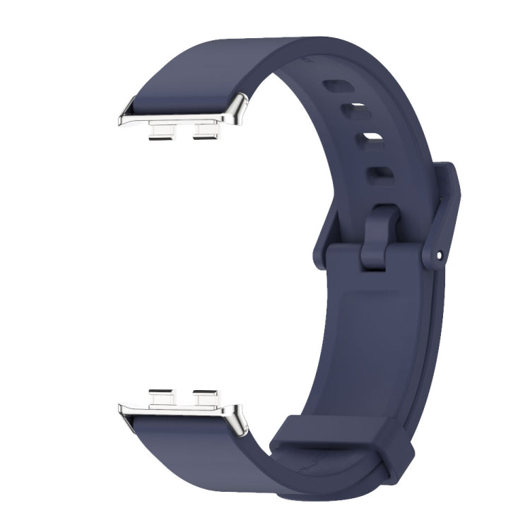 For Honor Band 10 / 9 MIJOBS Solid Color Silicone Watch Band(Midnight Blue Silver)