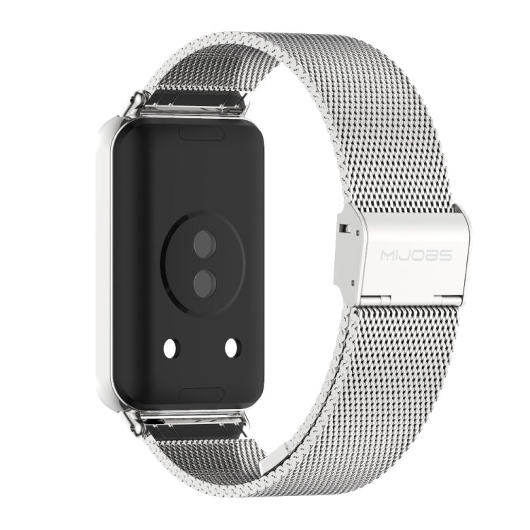 For Honor Band 10 / 9 MIJOBS Milan Buckle Stainless Steel Watch Band(Silver)