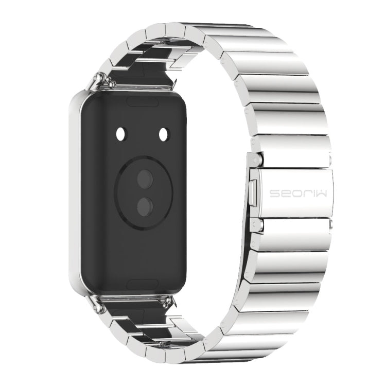 For Honor Band 10 / 9 MIJOBS Bamboo Stainless Steel Watch Band(Silver)
