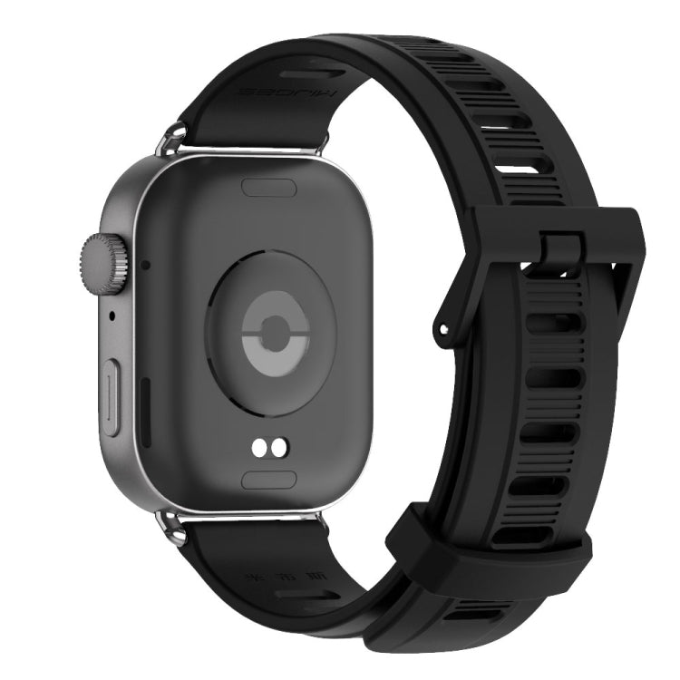 For Huawei Watch Fit3 MIJOBS Flat Hole Silicone Watch Band(Black)