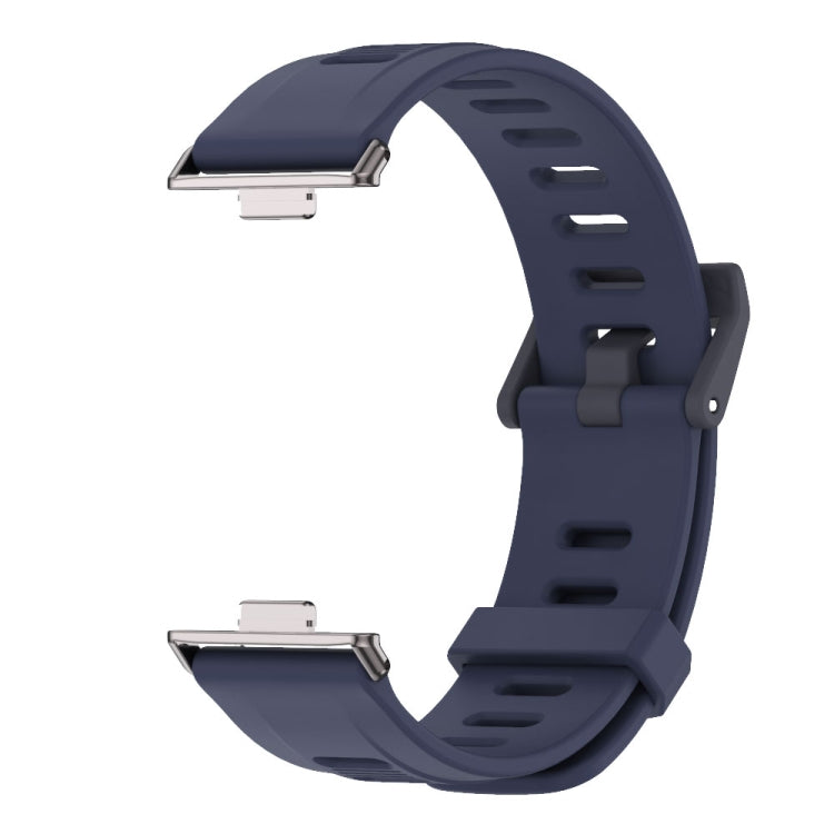 For Huawei Watch Fit3 MIJOBS Flat Hole Silicone Watch Band(Midnight Blue Black)