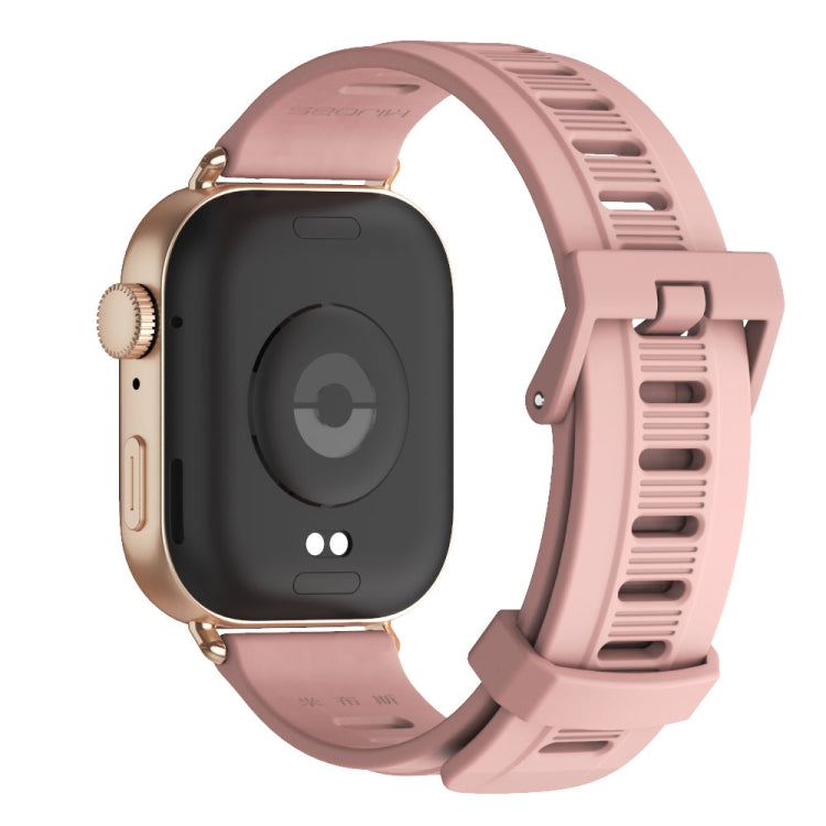 For Huawei Watch Fit3 MIJOBS Flat Hole Silicone Watch Band(Pink Rose Gold)