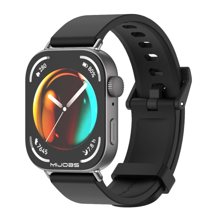 For Huawei Watch Fit3 MIJOBS Solid Color Silicone Watch Band(Black)