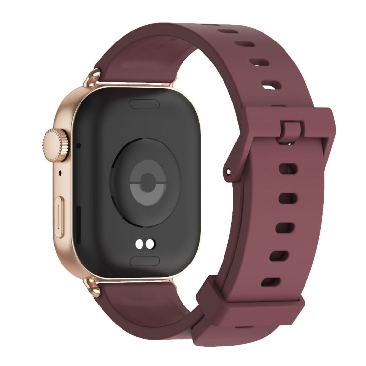 For Huawei Watch Fit3 MIJOBS Solid Color Silicone Watch Band(Wine Red Rose Gold)