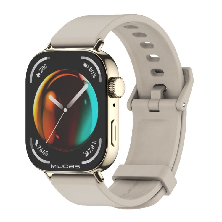 For Huawei Watch Fit3 MIJOBS Solid Color Silicone Watch Band(Gray Light Gold)