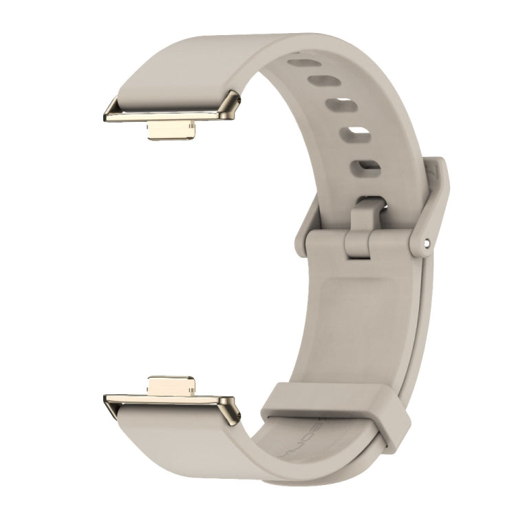 For Huawei Watch Fit3 MIJOBS Solid Color Silicone Watch Band(Gray Light Gold)