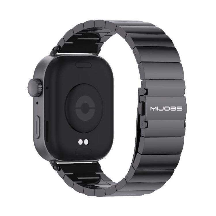 For Huawei Watch Fit3 MIJOBS Bamboo Stainless Steel Watch Band(Black)