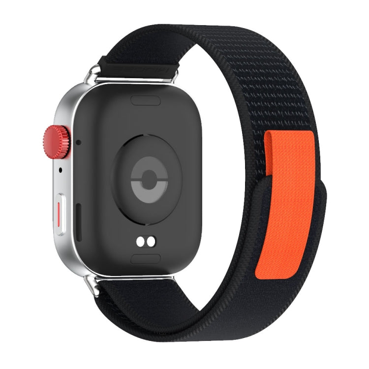 For Huawei Watch Fit3 MIJOBS Nylon Watch Band Wristband(Black Silver)