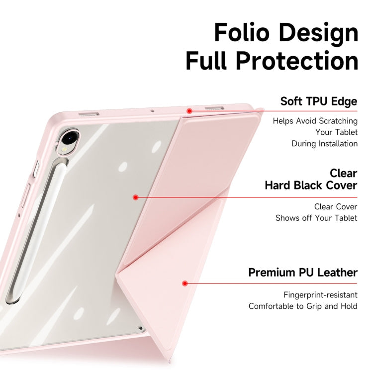 For Samsung Galaxy Tab S10 Lite / S10 FE DUX DUCIS Magi Series Smart Leather Tablet Case(Pink)