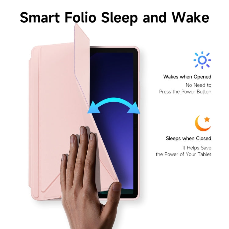 For Samsung Galaxy Tab S10 Lite / S10 FE DUX DUCIS Magi Series Smart Leather Tablet Case(Pink)