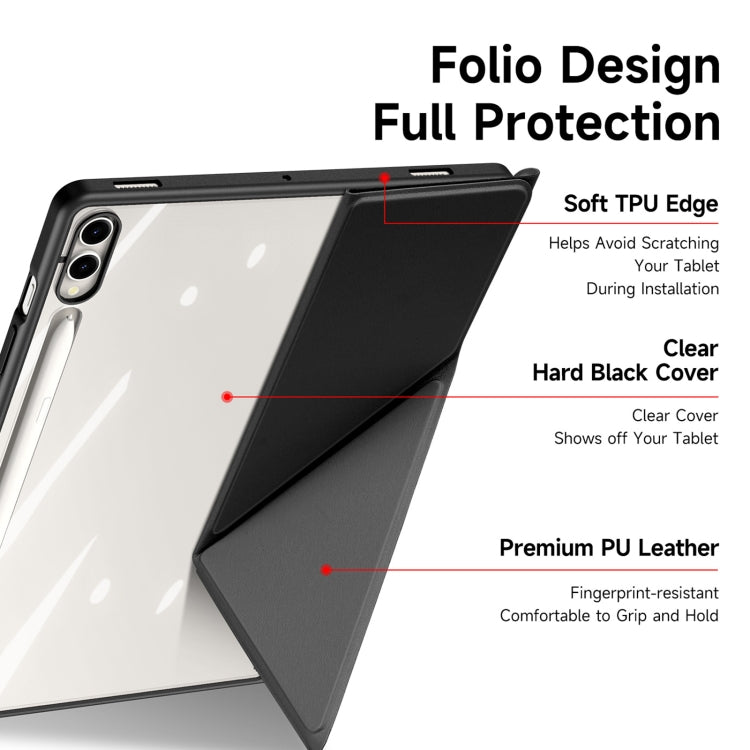 For Samsung Galaxy Tab S9+ / S9 FE+ DUX DUCIS Magi Series Smart Leather Tablet Case(Black)