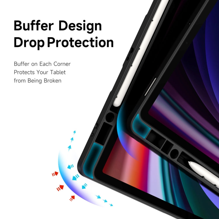 For Samsung Galaxy Tab S9+ / S9 FE+ DUX DUCIS Magi Series Smart Leather Tablet Case(Black)