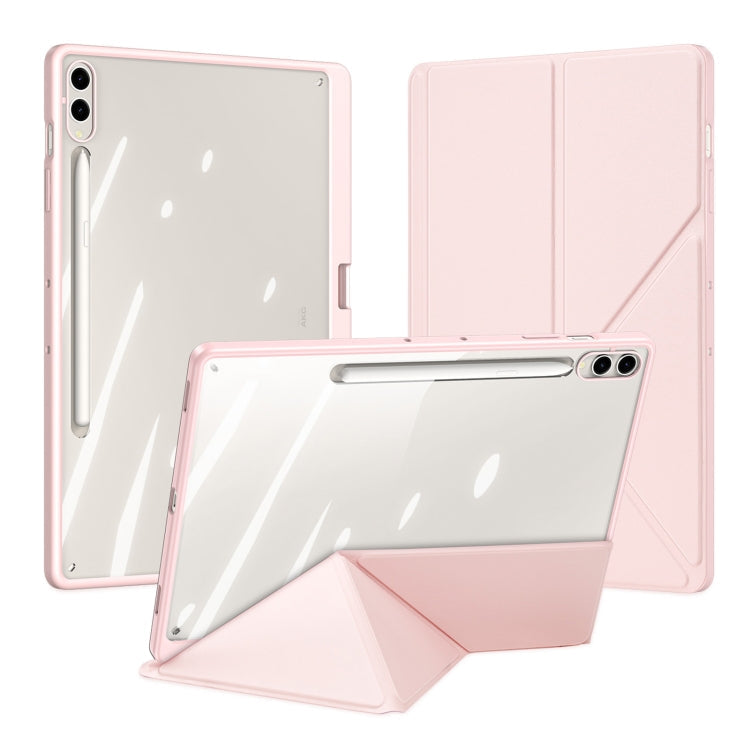 For Samsung Galaxy Tab S9+ / S9 FE+ DUX DUCIS Magi Series Smart Leather Tablet Case(Pink)