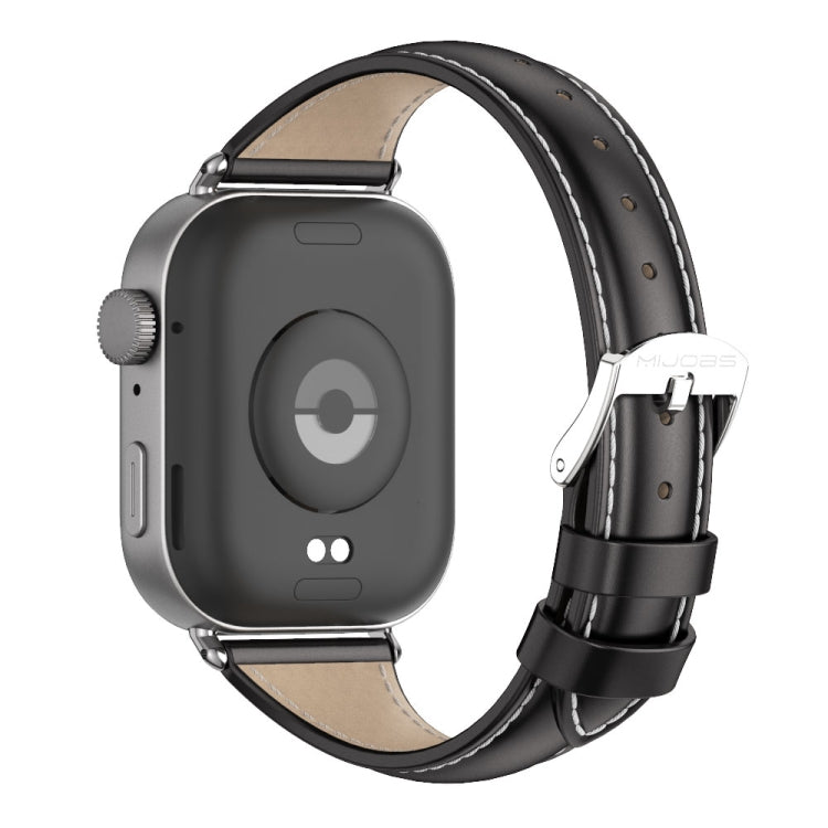 For Huawei Watch Fit3 MIJOBS Slim Genuine Leather Watch Band(Black)