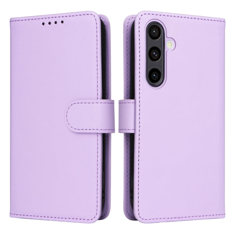 For Samsung Galaxy S24 FE 5G BETOPNICE BN-005 2 in 1 Detachable Imitate Genuine Leather Phone Case(Light Purple)