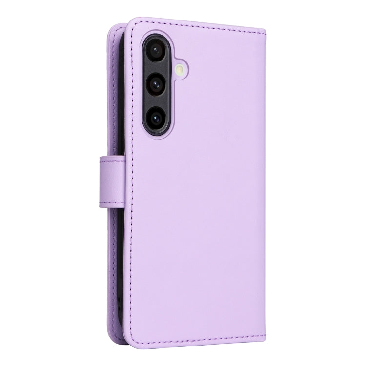 For Samsung Galaxy S24 FE 5G BETOPNICE BN-005 2 in 1 Detachable Imitate Genuine Leather Phone Case(Light Purple)