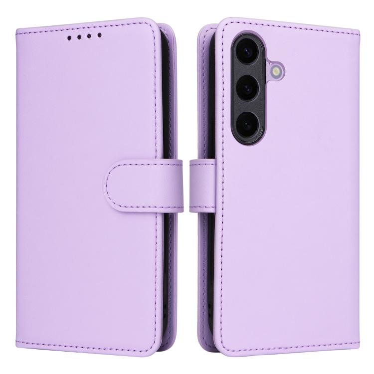 For Samsung Galaxy S25+ 5G BETOPNICE BN-005 2 in 1 Detachable Imitate Genuine Leather Phone Case(Light Purple)