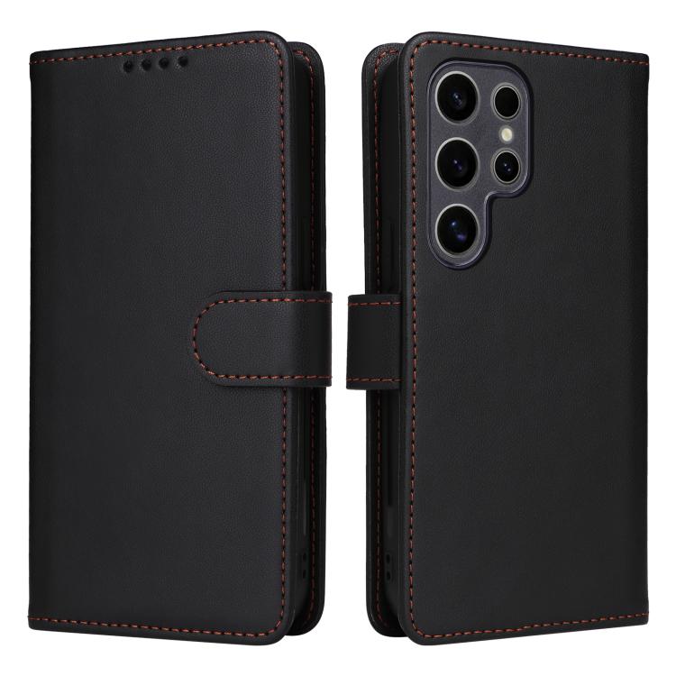For Samsung Galaxy S25 Ultra 5G BETOPNICE BN-005 2 in 1 Detachable Imitate Genuine Leather Phone Case(Black)