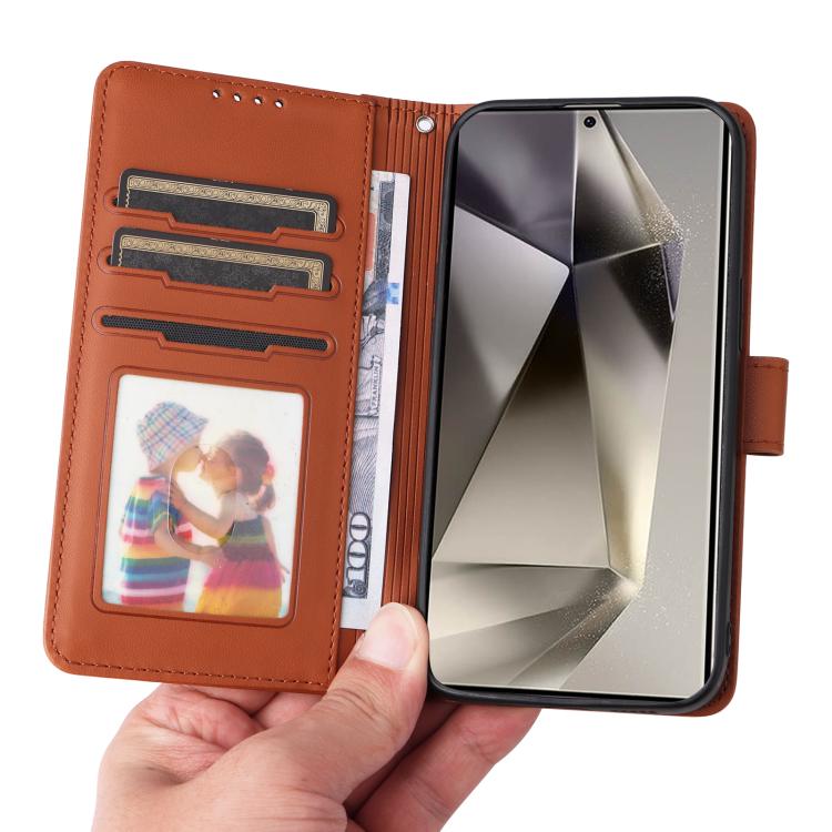 For Samsung Galaxy S25 Ultra 5G BETOPNICE BN-005 2 in 1 Detachable Imitate Genuine Leather Phone Case(Brown)