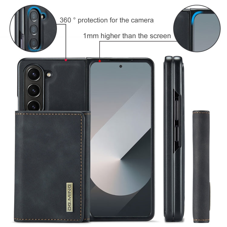 For Samsung Galaxy Z Fold6 DG.MING M1 Series 3-Fold Multi Card Wallet + Magnetic Phone Case(Black)