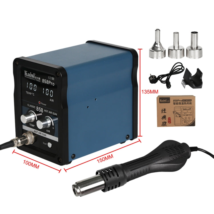 Kaisi 858Pro Smart Sleep Lead-free Digital Display Hot Air Gun Desoldering Station, Plug:EU Plug