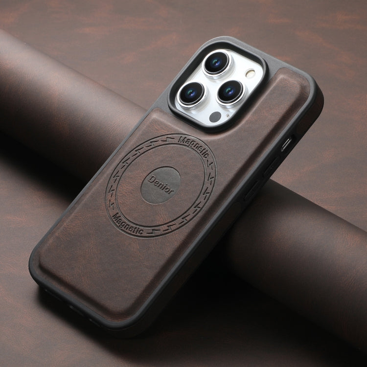 For iPhone 15 Plus / 14 Plus Denior A13 Skin Feel MagSafe Phone Case(Brown)