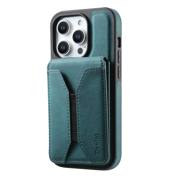 For iPhone 15 Denior D17 Skin Feel MagSafe Detachable Card Slot Phone Case(Blue)