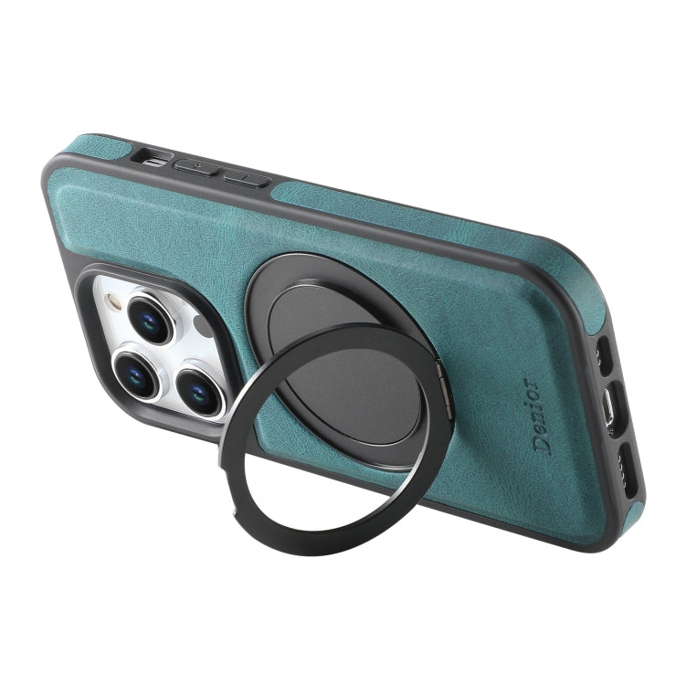 For iPhone 14 / 13 Denior A14 Skin Feel Rotating Holder MagSafe Phone Case(Blue)